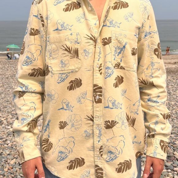 Kona Skeleton Dude Long Sleeve Flannel Size 3XL - Picture 1 of 4